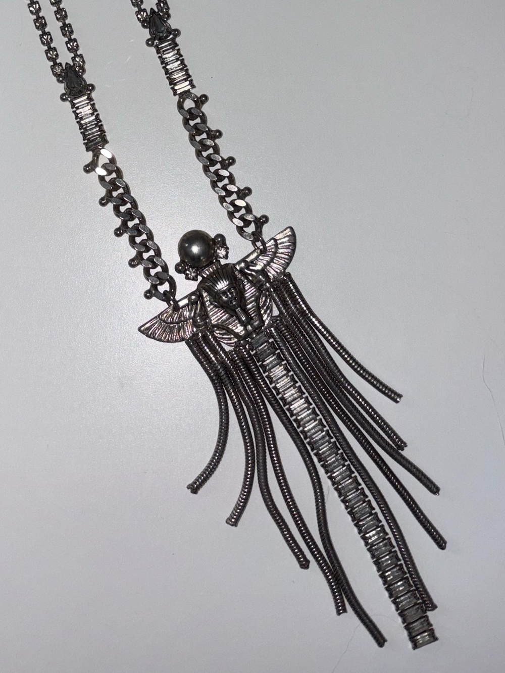 DylanLex Swarovski Crystal Egyptian Pharaoh Fringe Statement Necklace Retired